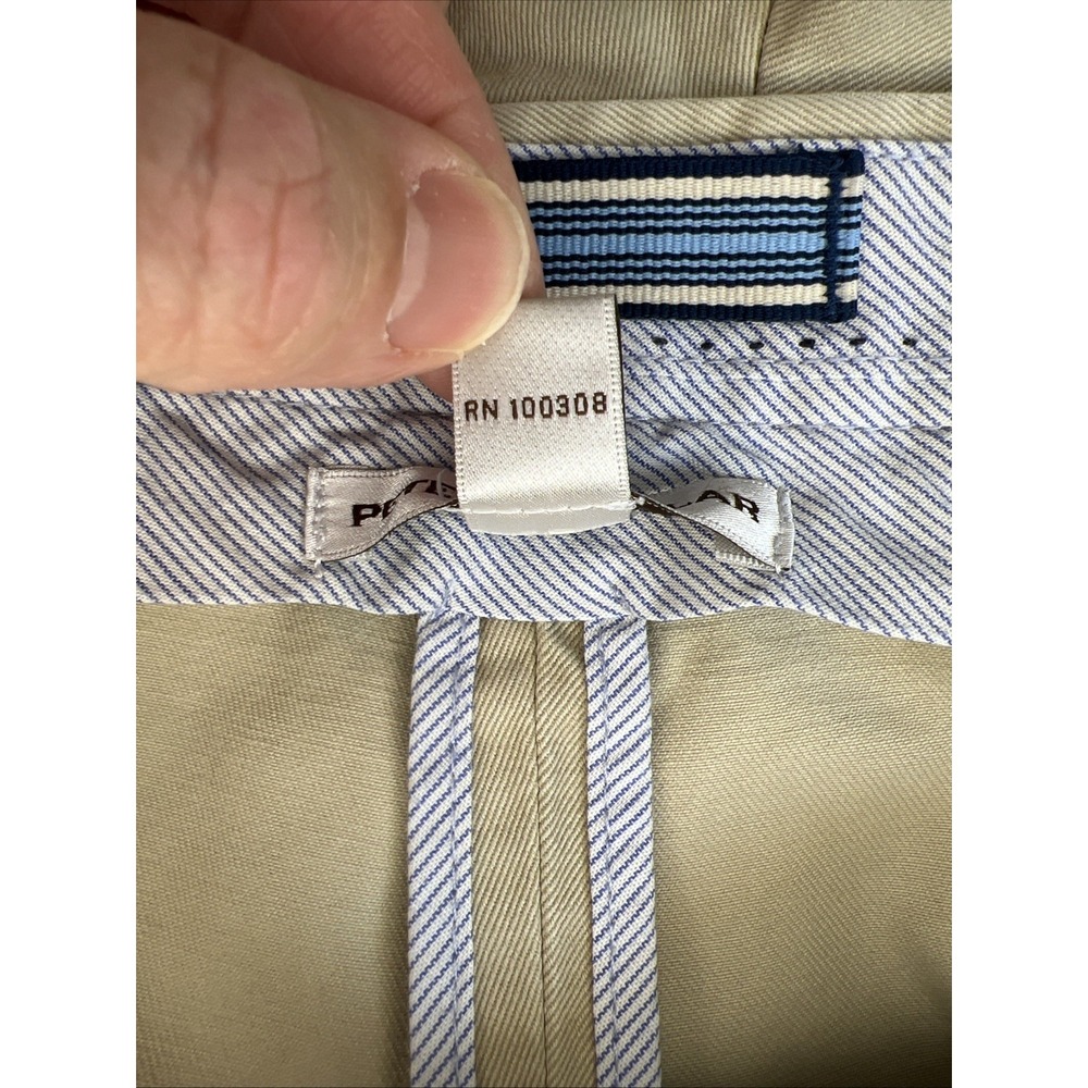 Peter Millar Shorts Mens 38 Khaki Pima Cotton Peru Luxury Golf Flat Front Preppy - Picture 5 of 14